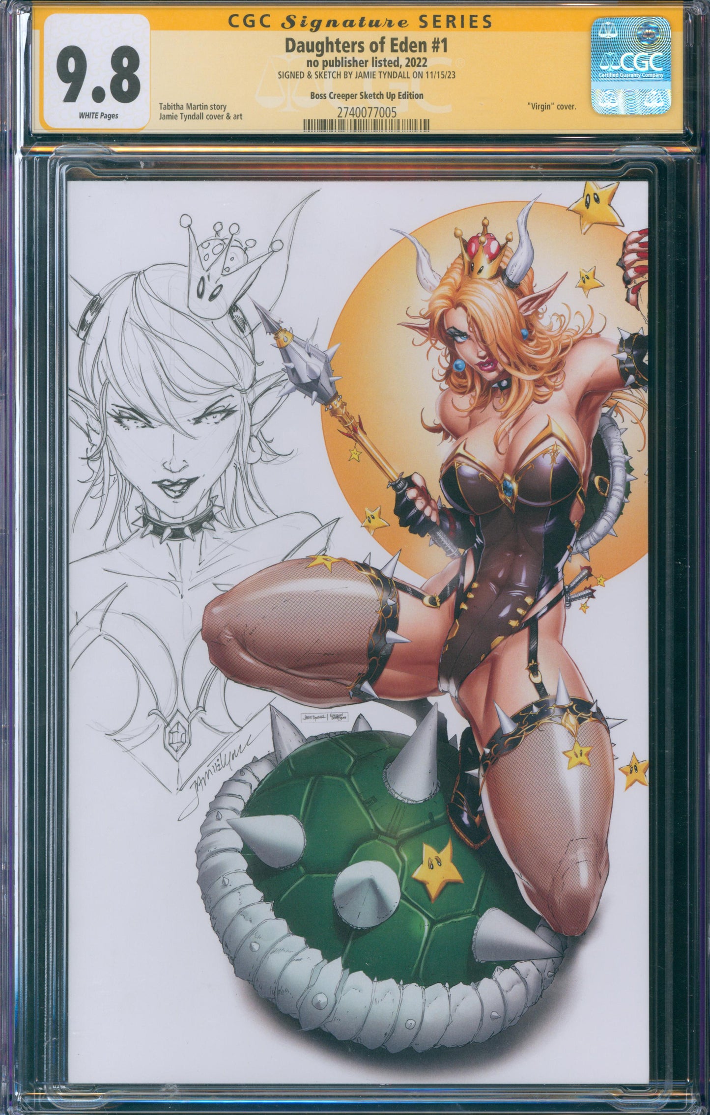Daughters of Eden #1 CGC 9.8 - Boss Creeper Sketch Up Edition - SIGNED & SKETCH BY JAMIE TYNDALL