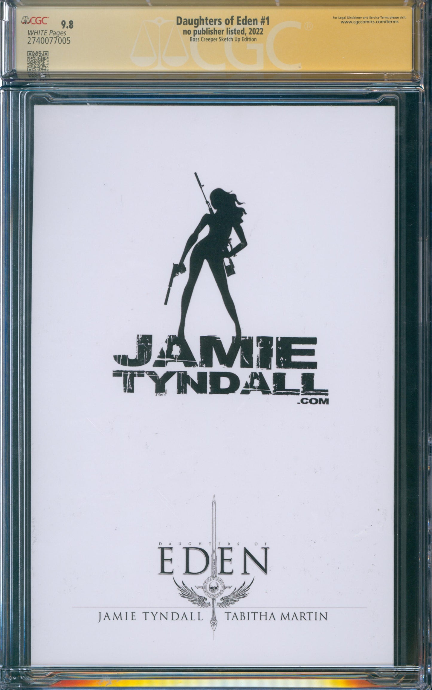 Daughters of Eden #1 CGC 9.8 - Boss Creeper Sketch Up Edition - SIGNED & SKETCH BY JAMIE TYNDALL