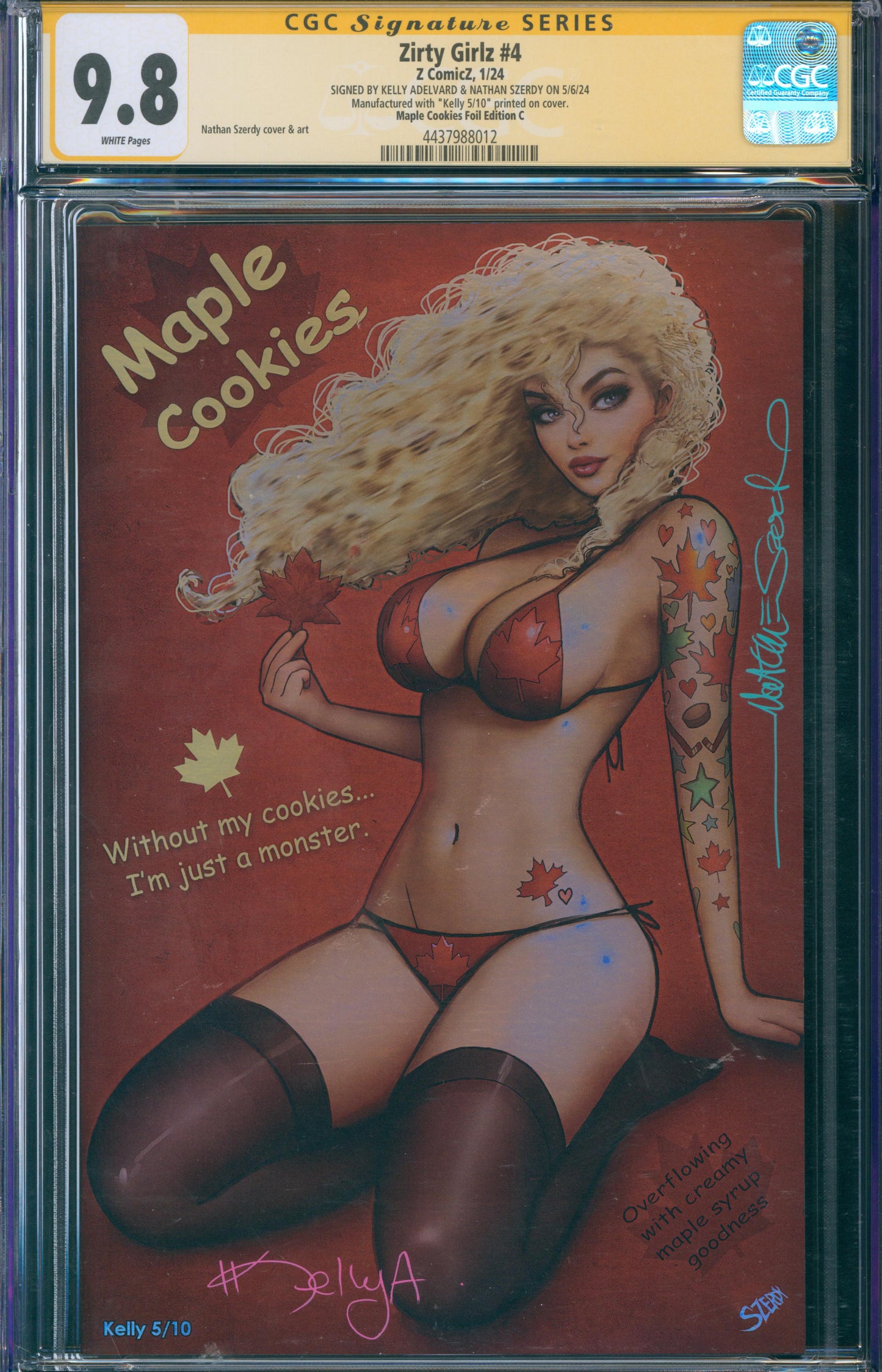 Zirty Girlz #4 CGC 9.8 - Maple Cookies Foil Edition C - SIGNED BY KELLY ADELVARD & NATHAN SZERDY
