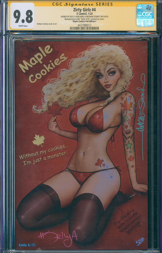 Zirty Girlz #4 CGC 9.8 - Maple Cookies Foil Edition C - SIGNED BY KELLY ADELVARD & NATHAN SZERDY