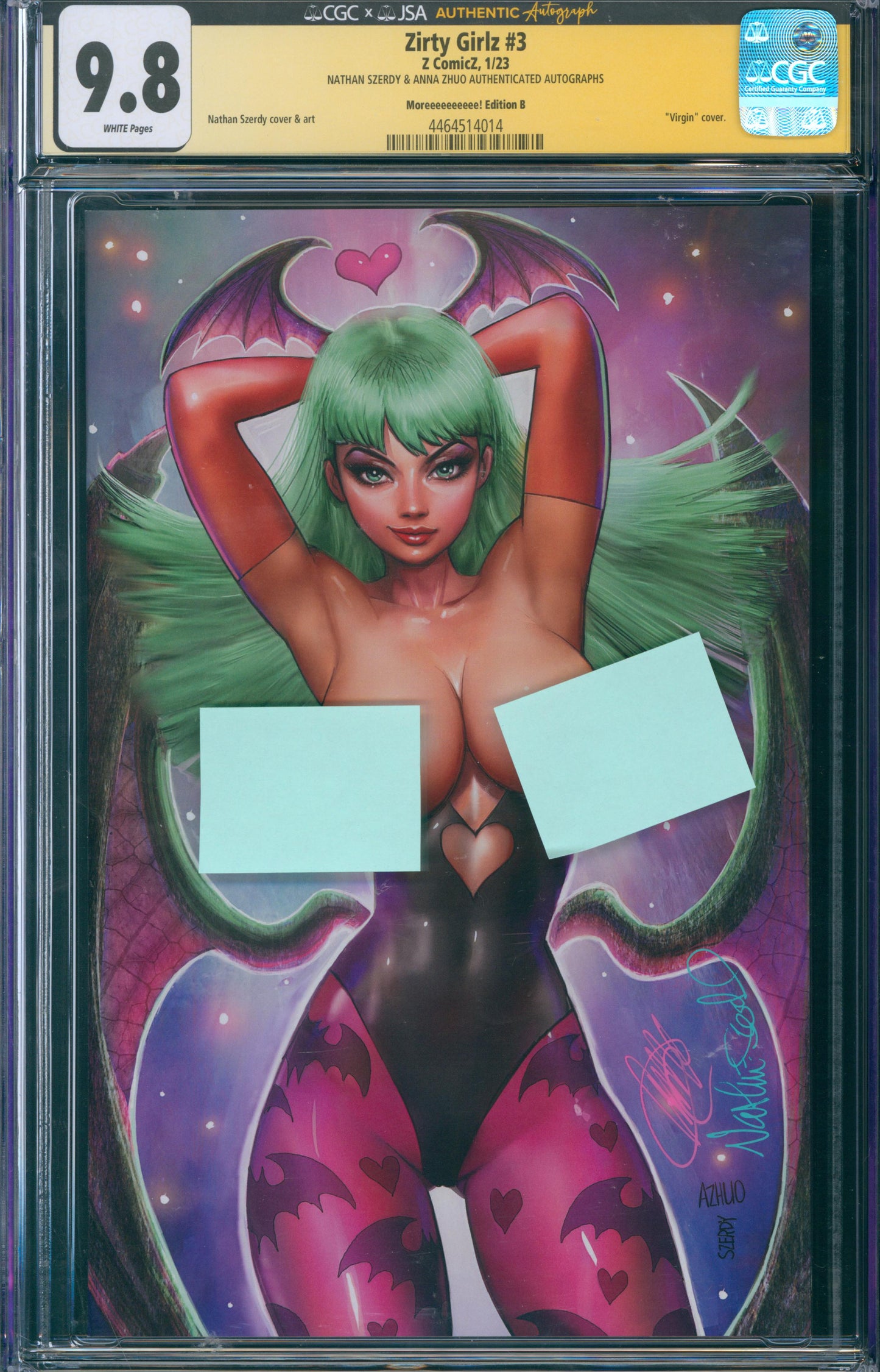 Zirty Girlz #3 CGC 9.8 - Moreeeeeeeeee! Edition B- NATHAN SZERDY & ANNA ZHUO AUTHENTICATED AUTOGRAPHS