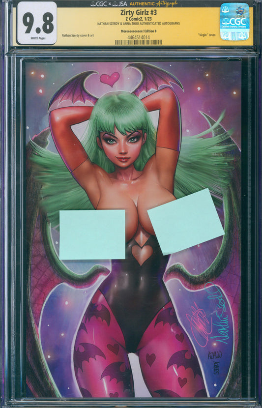 Zirty Girlz #3 CGC 9.8 - Moreeeeeeeeee! Edition B- NATHAN SZERDY & ANNA ZHUO AUTHENTICATED AUTOGRAPHS