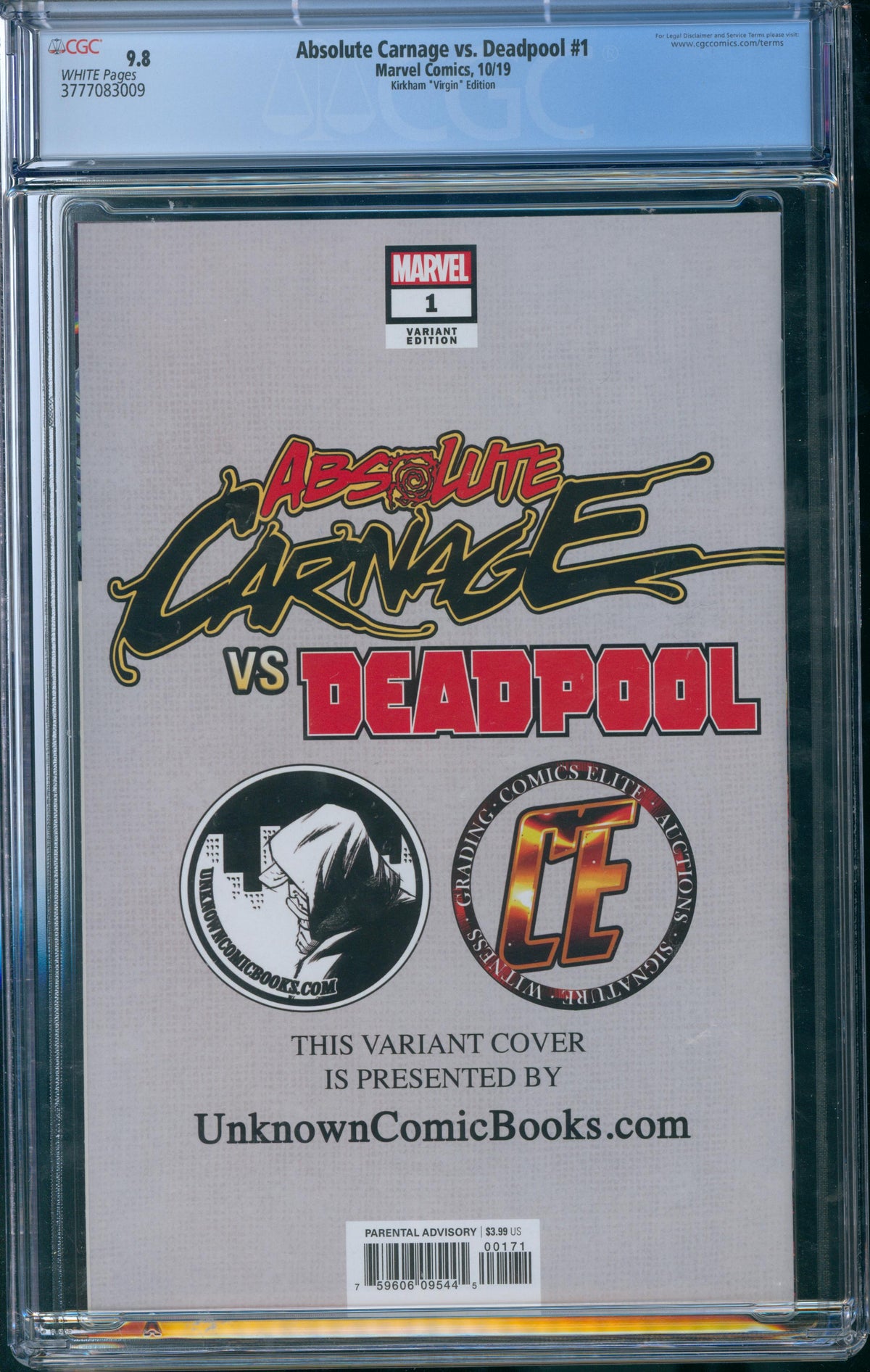 Absolute Carnage vs. Deadpool #1 Virgin Variant CGC 9.8