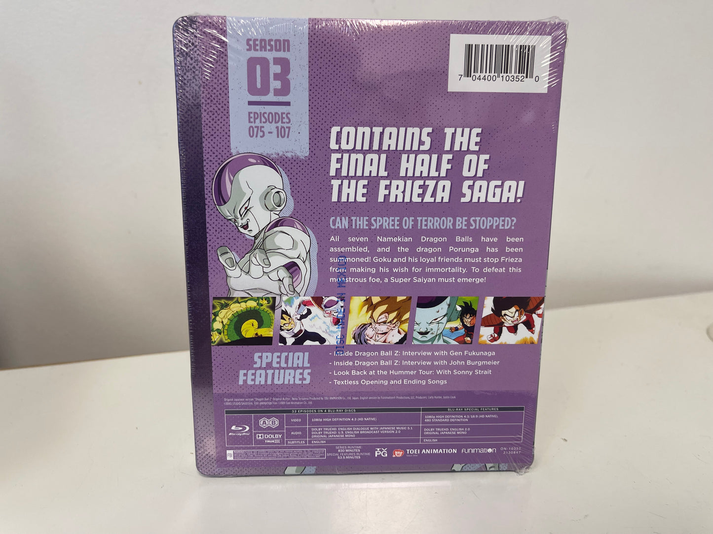 Dragon Ball Z Season 03 Episodes 075-107 4-Disc Blu-Ray Steelbook Set