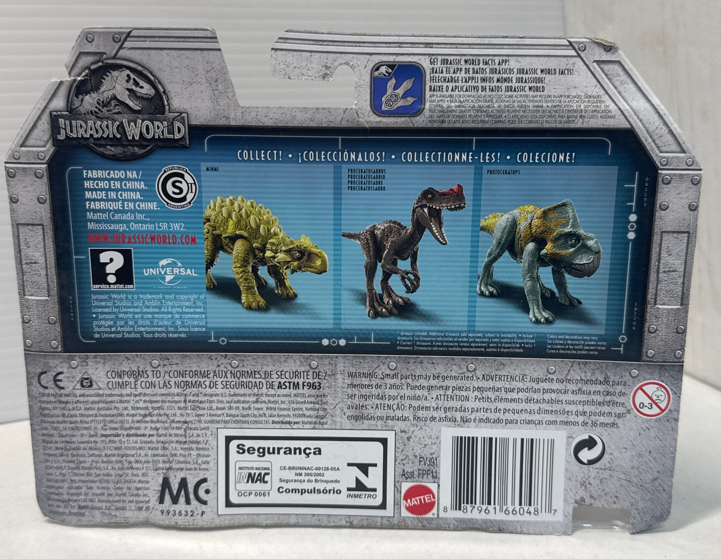 Jurassic World Fallen Kingdom Attack Pack Minmi - Damaged Box