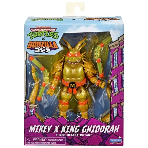 Teenage Mutant Ninja Turtles x Godzilla Wave 1 Action Figure Michelangelo/King Ghidorah