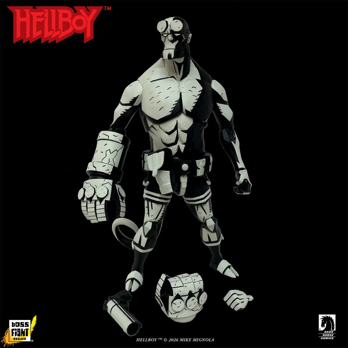 Hellboy Black and White 1:12 Scale Action Figure - Entertainment Earth Exclusive