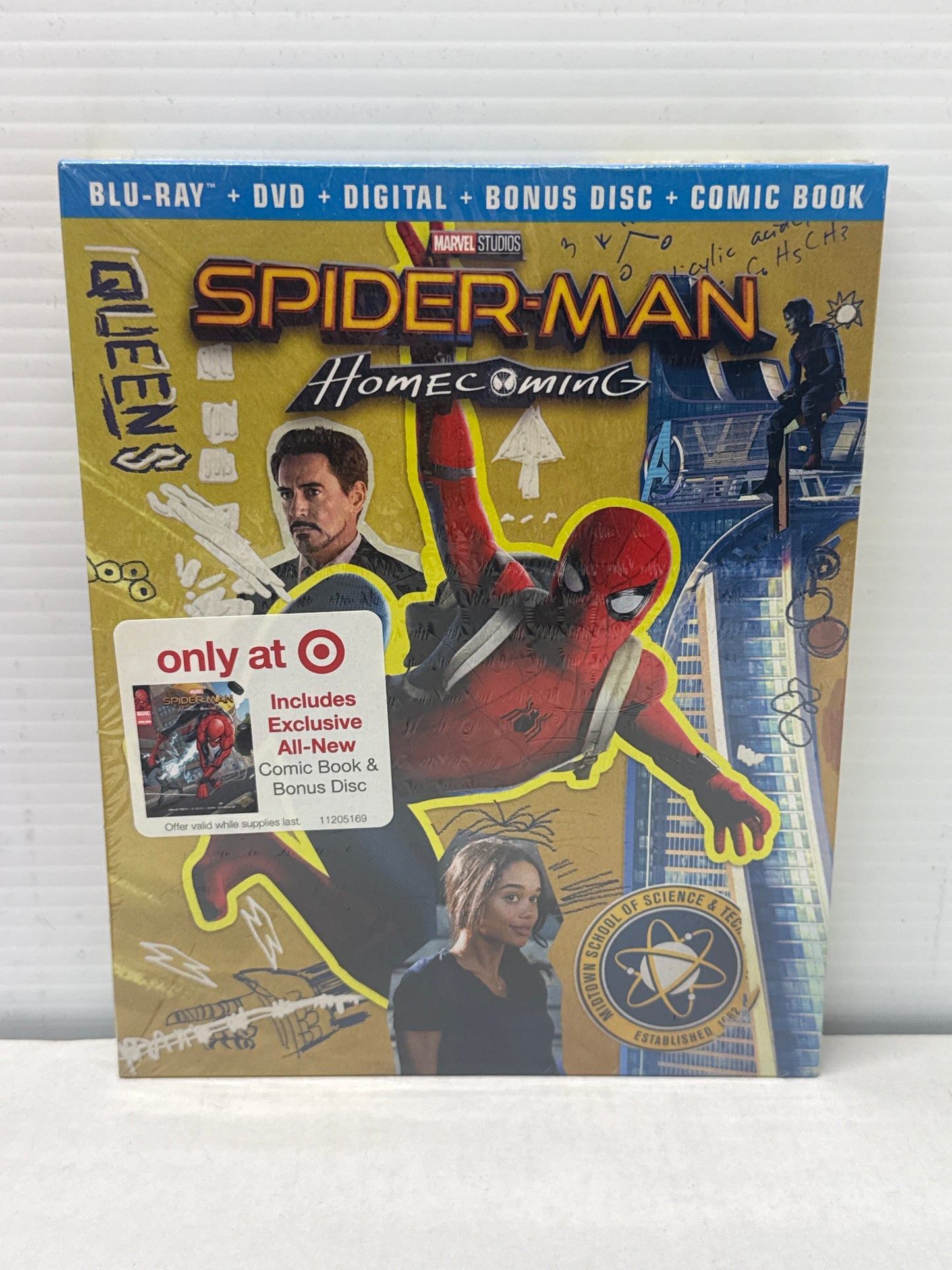 SPIDER-MAN HOMECOMING (BLU RAY + DVD + COMIC BOOK 2017) NEW SEALED