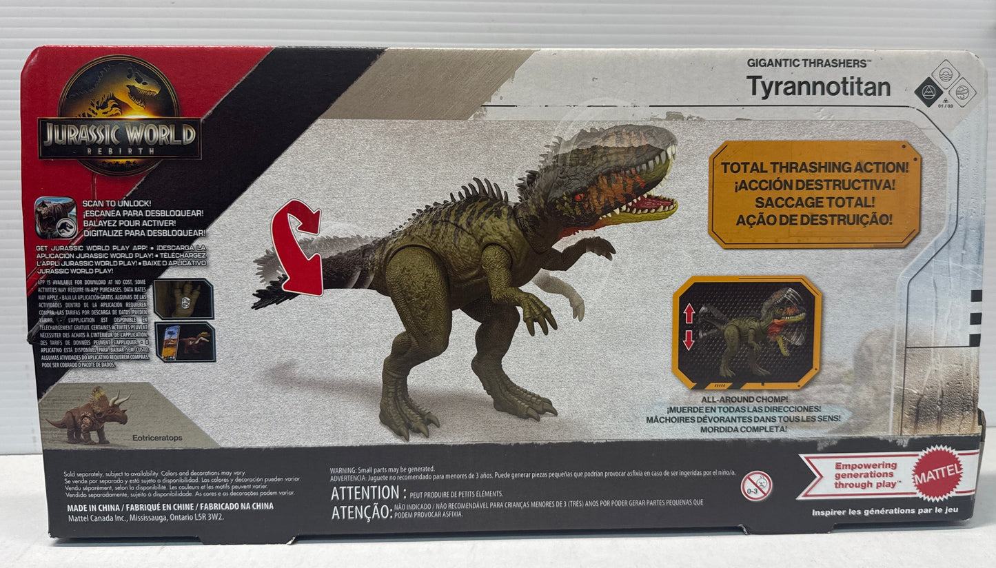 Jurassic World Rebirth Gigantic Thrashers Tyrannotitan Figure
