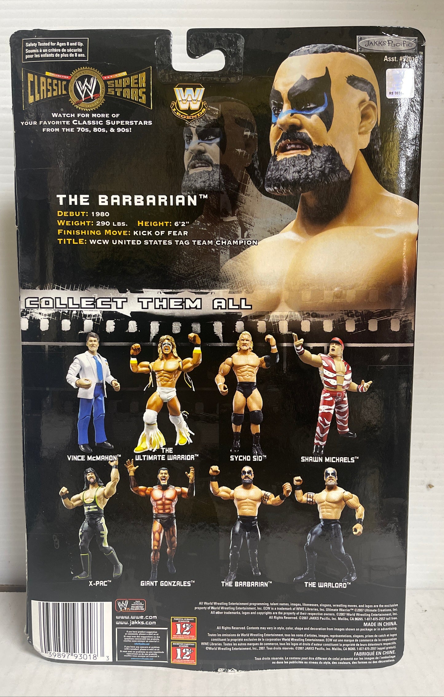 WWE Classic Superstars The Barbarian Boxed Action Figure with Axe