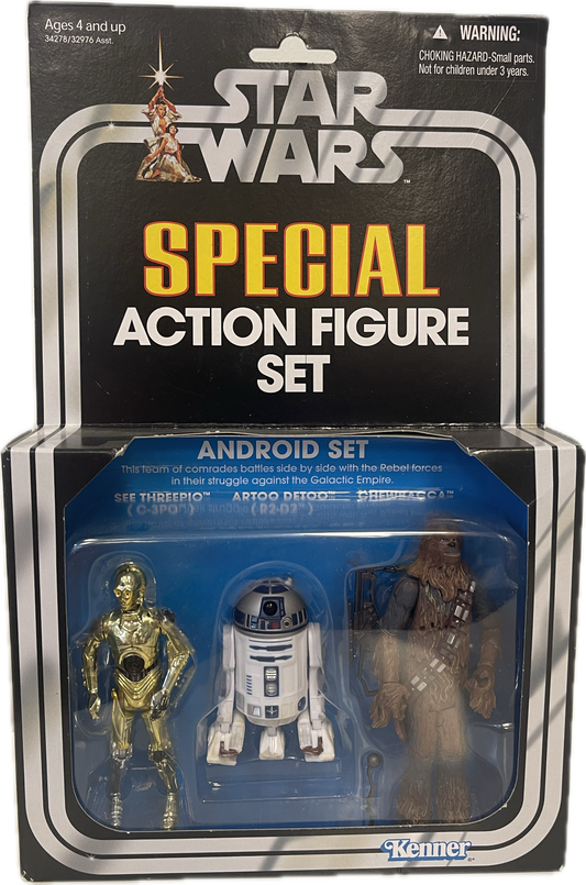 Star Wars Special Android Figure Set C-3PO, R2-D2, & Chewbacca