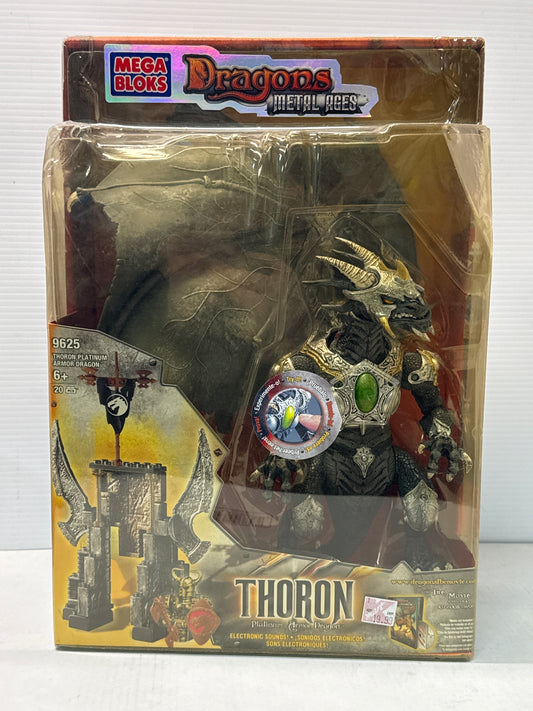 Mega Bloks Metal Ages Platinum Armor Dragon Thoron 9625 Figure Sealed NIB
