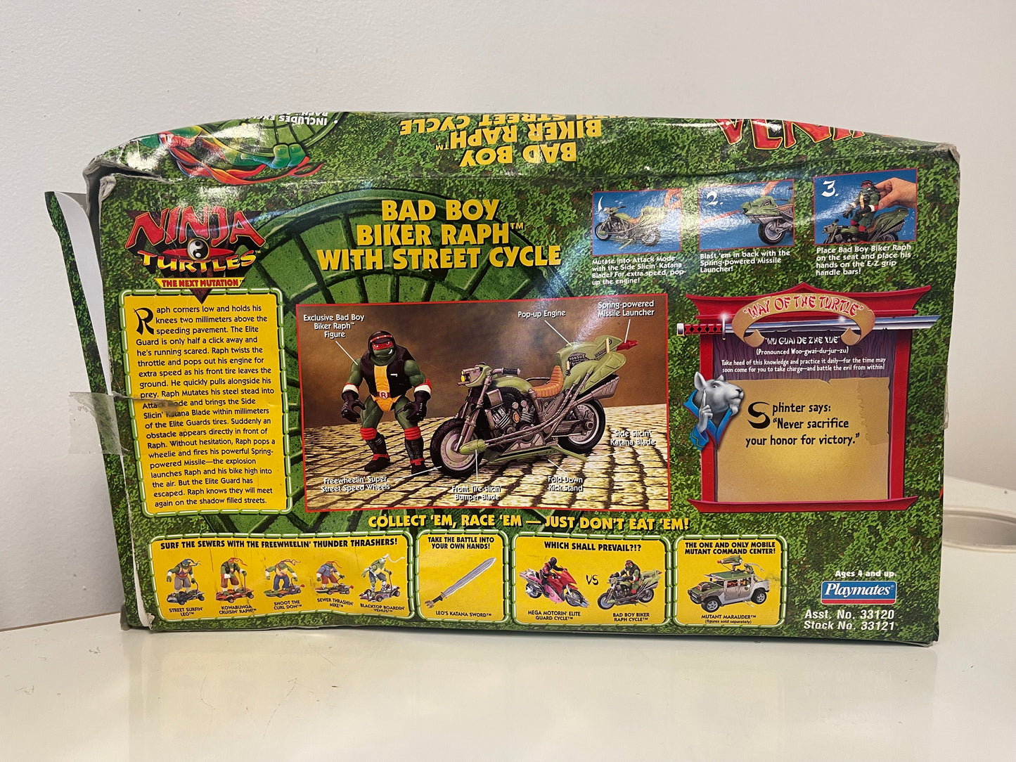 Mutant Ninja Turtles The Next Mutation Bad Boy Biker Raph w/ Street Cycle