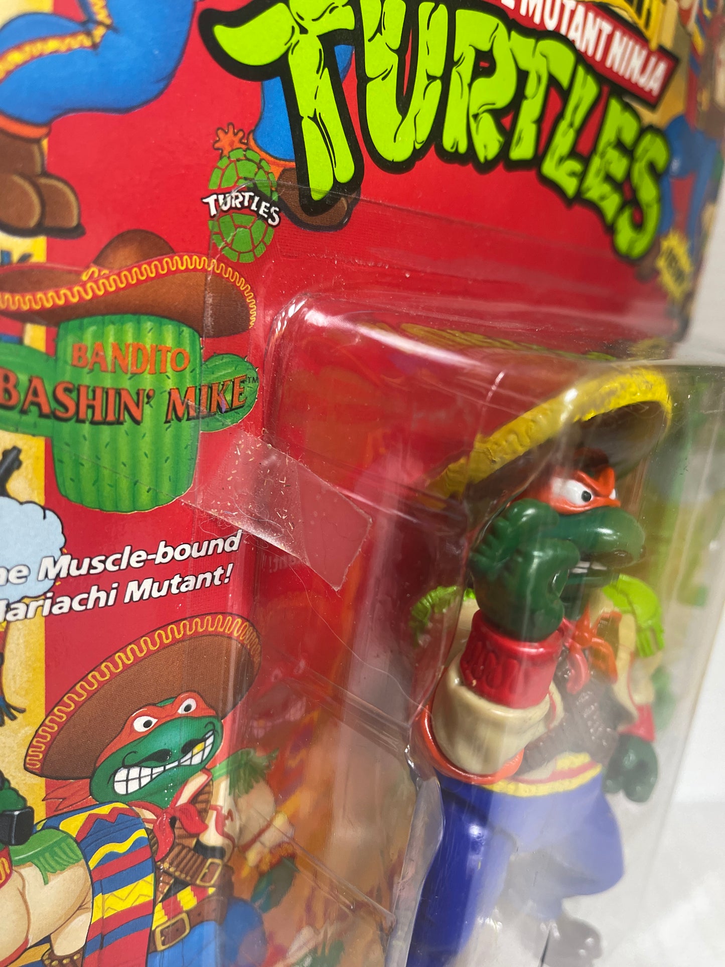 TMNT Bandito Bashin' Mike (Green Tooth) MOC 1992 Playmates