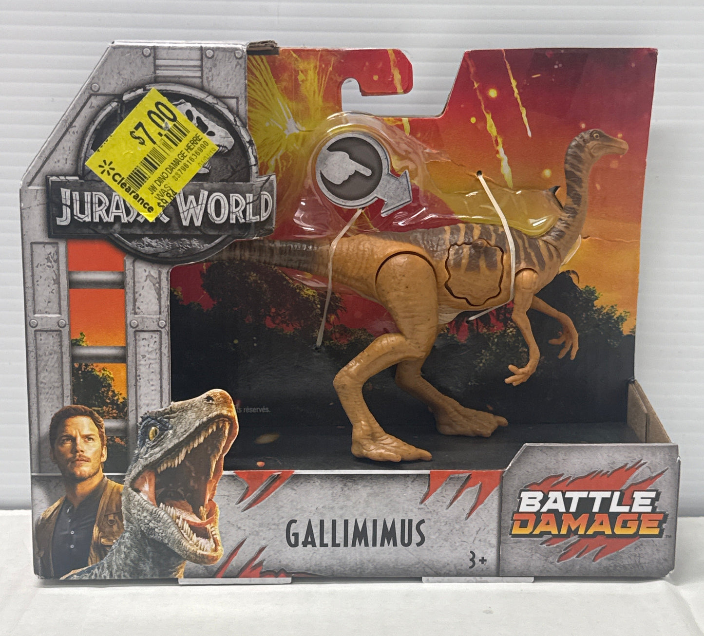Mattel Jurassic World Battle Damage Gallimimus Figure 2017