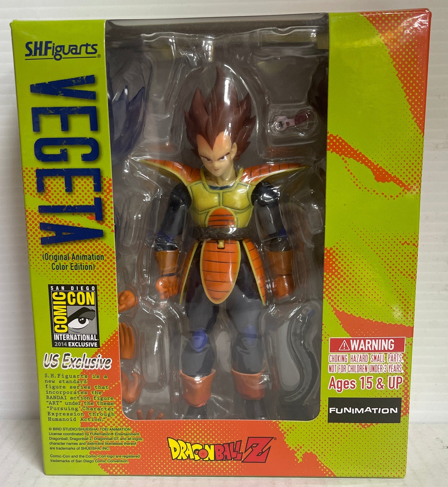 Authentic Bandai 2014 SDCC S.H Figuarts Vegeta Planet Arlia Sealed SDCC
