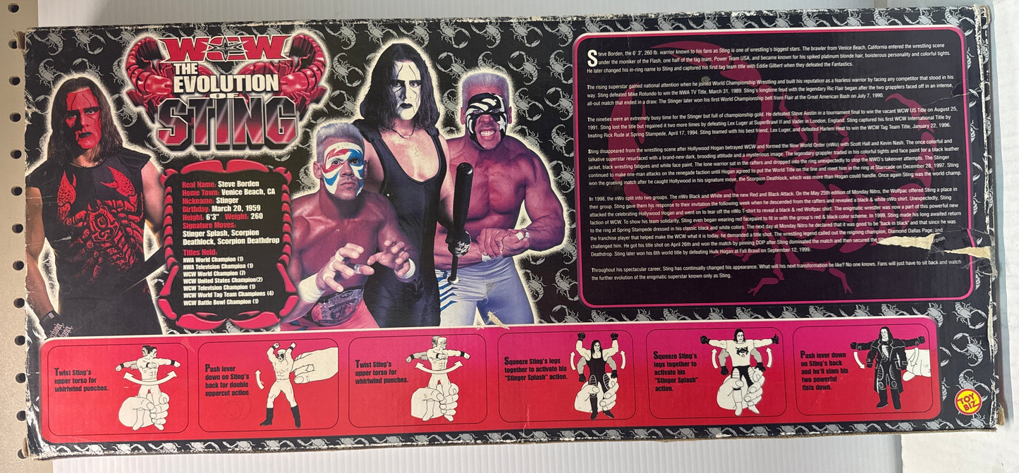 WCW The Evolution Of Sting Action Figures - Toy Biz