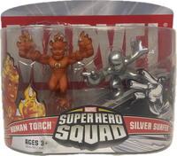 Marvel Super Hero Squad Human Torch & Silver Surfer figures 2 pack