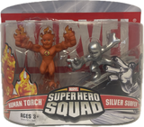 Marvel Super Hero Squad Human Torch & Silver Surfer figures 2 pack