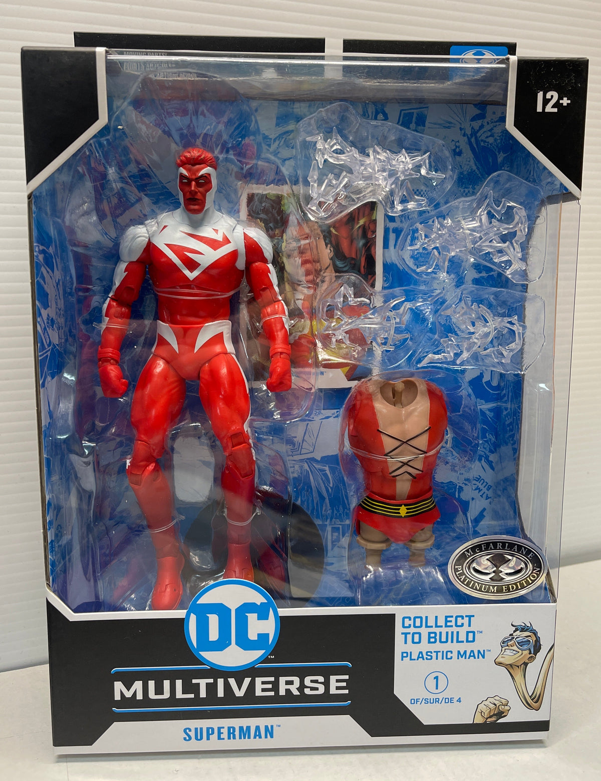 McFarlane DC Multiverse JLA Superman Red Platinum Ed. Plastic Man BAF