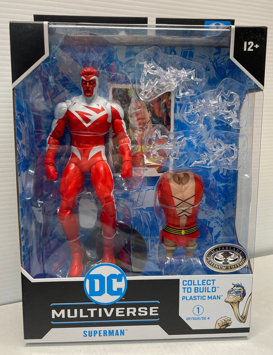 McFarlane DC Multiverse JLA Superman Red Platinum Ed. Plastic Man BAF