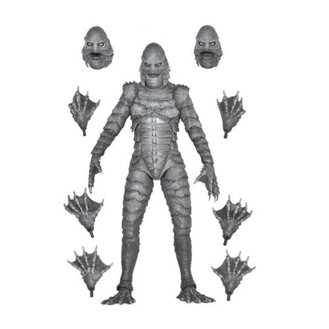 Universal Monsters 7” Scale Action Figure Ultimate Creature From The Black Lagoon (Black and White)