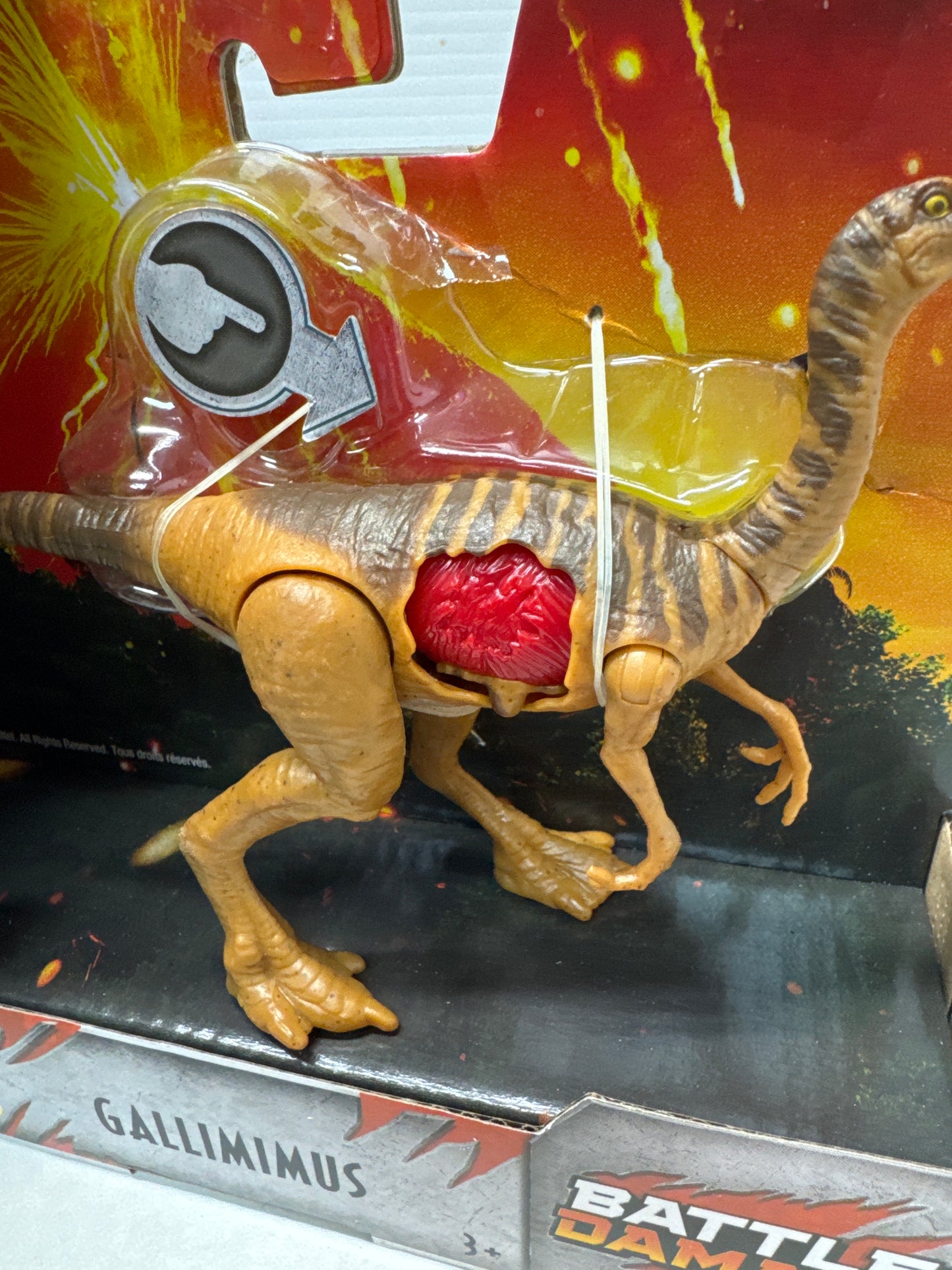Mattel Jurassic World Battle Damage Gallimimus Figure 2017
