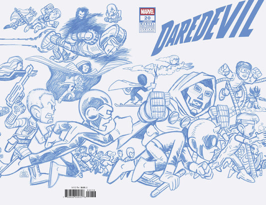 Daredevil #20 Chris Giarrusso Marvel Universe Connecting Blue Line Sketch Wrap Variant C