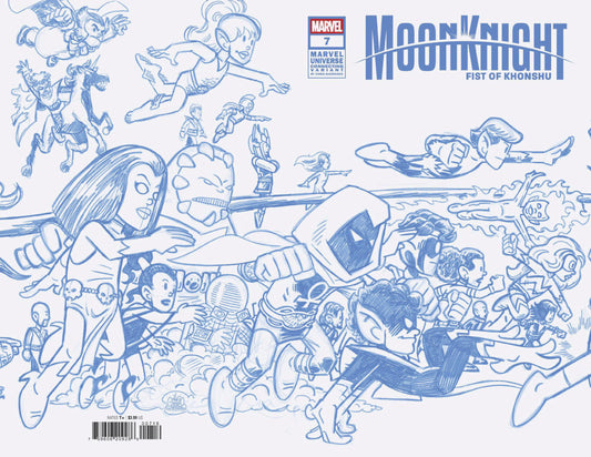 Moon Knight: Fist Of Khonshu #7 Chris Giarrusso Marvel Universe Connecting Blue Line Sketch Wrap Variant I