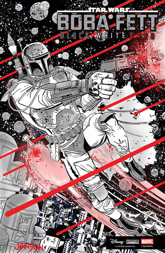 Star Wars: Boba Fett   Black, White & Red #4 Dave Wachter Variant 1:25