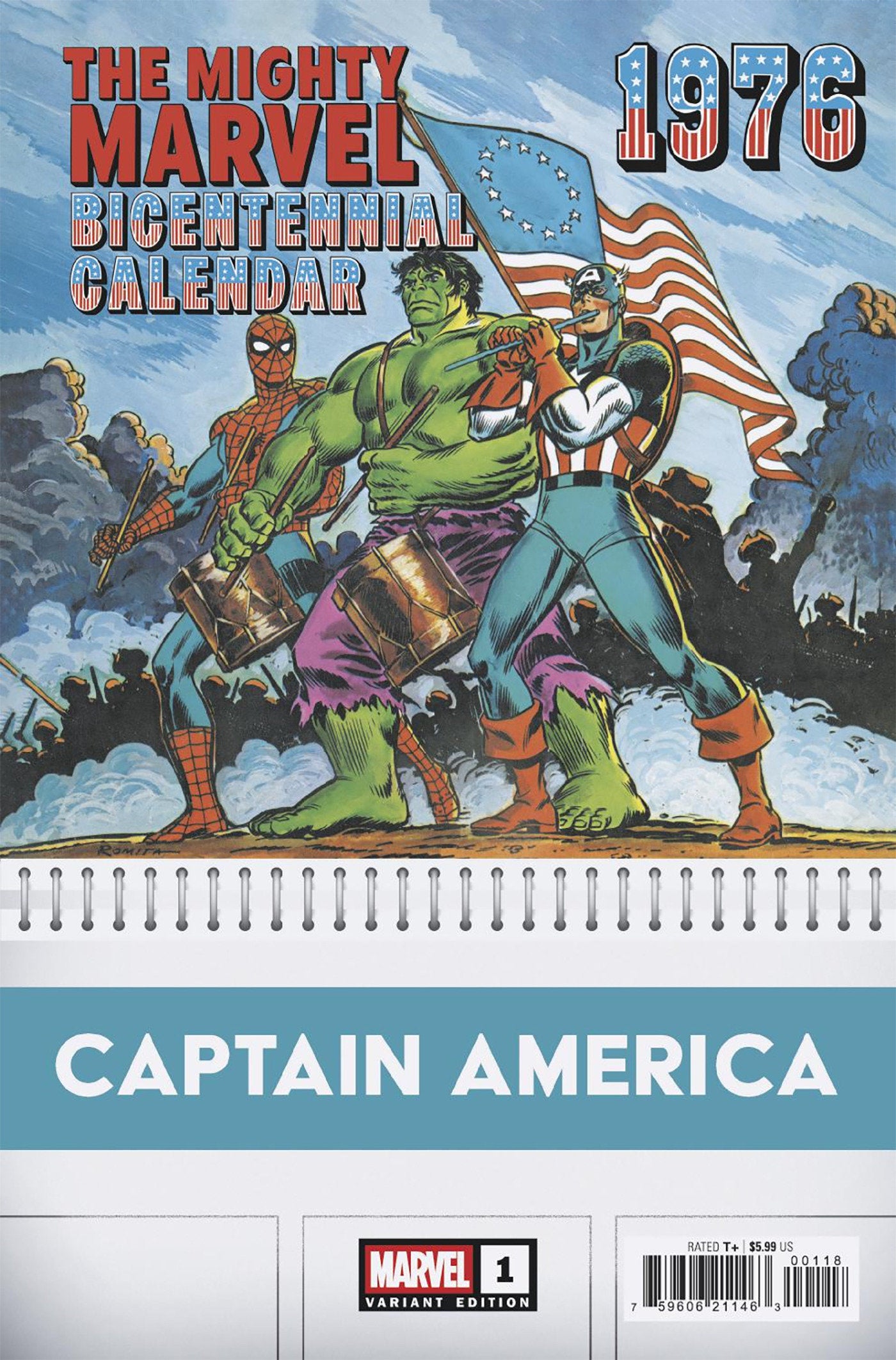 Captain America #1 John Romita Sr. Bicentennial Calendar Hidden Gem Variant 1/50
