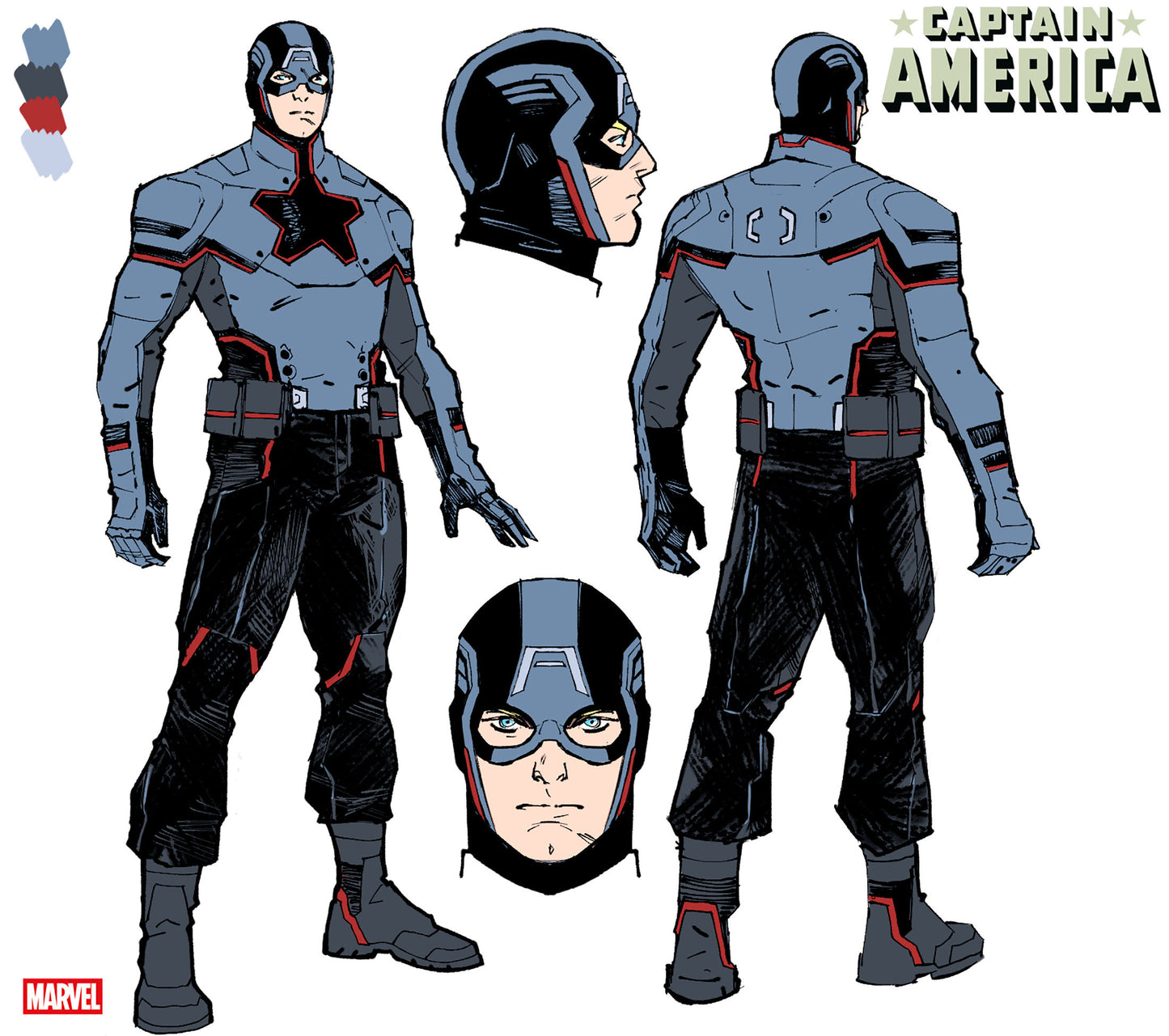 Captain America #2 Valerio Schiti Design Variant 1/10