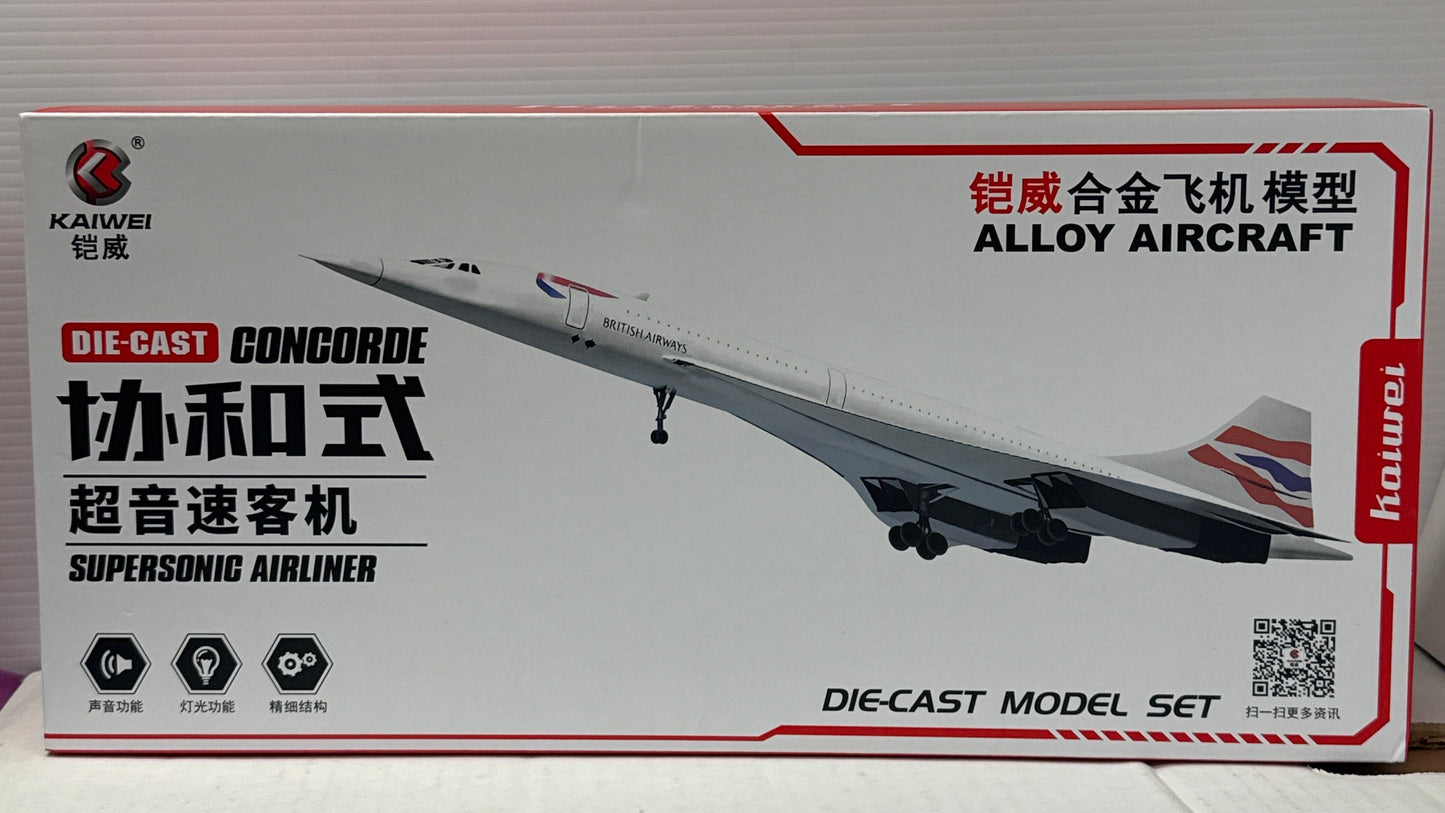 1:125 Scale Die-cast Concorde Airplane Model - British Airways Edition Open Box Complete
