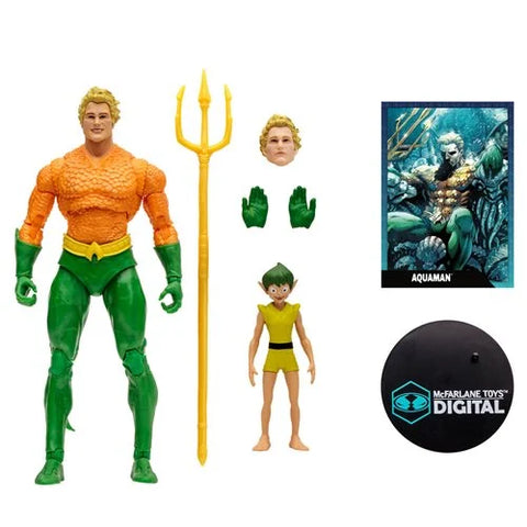 DC Direct 7-Inch Scale Wave 1  Aquaman Action Figure with McFarlane Toys Digital Collectible