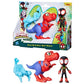 Spidey and His Amazing Friends Dino-Webs Spidey-Rex & Miles Spin Morales Figures