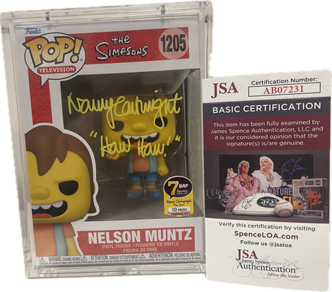 Pop 7BAP Signature Series The Simpsons Nelson Muntz 1205 Signed By Nancy Cartwright with JSA Certification