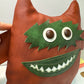 Vintage Style Nauga Monster Doll – Brown Naugahyde with Green Face Details – Unmarked, Excellent Condition