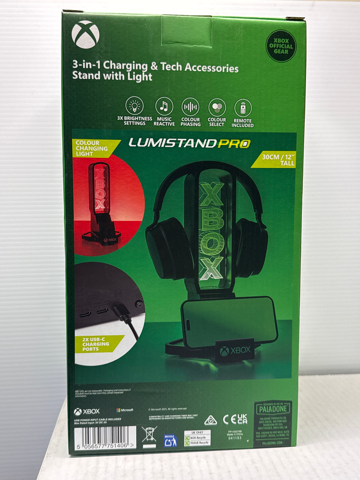 Paladone Xbox Logo Lumistand Pro 3-in-1 Charging & Tech Accessory Stand with Light