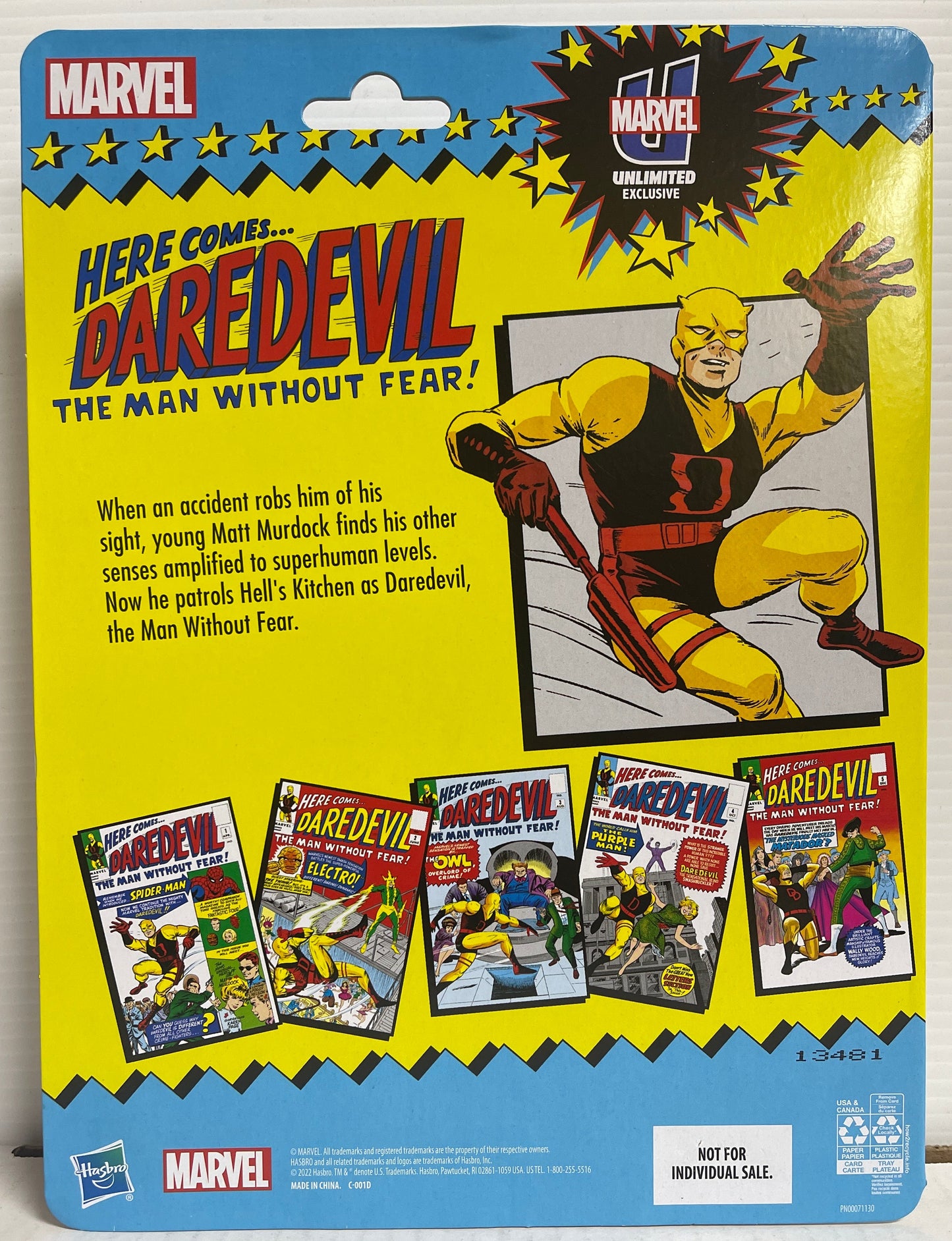 Marvel Unlimited Yellow Daredevil 6" Action Figure Hasbro