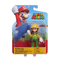 World Nintendo Super Mario 4-Inch Figures Wave 44 Builder Luigi with hammer