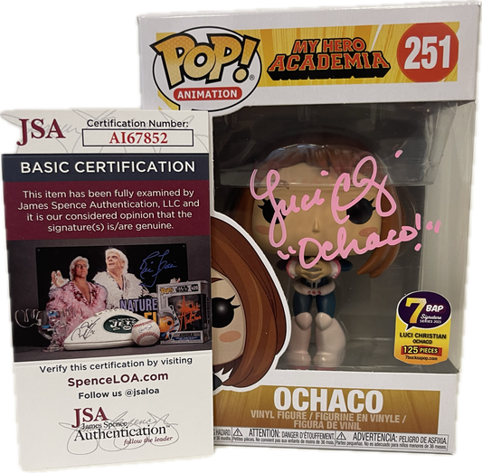Funko Pop! My Hero Academia Orchaco #251 7BAP Signed By Luci Christian