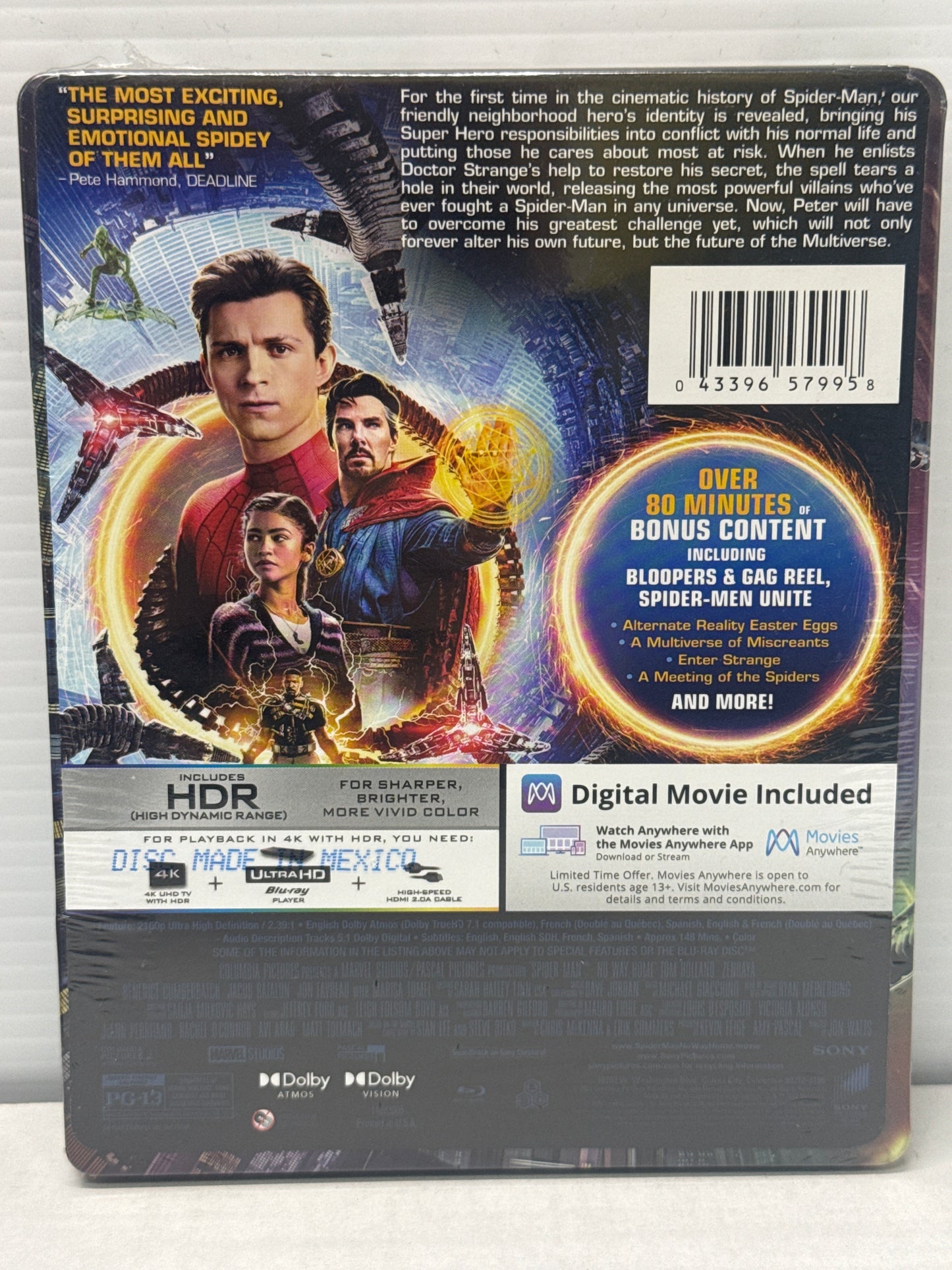 Spider-Man: No Way Home SteelBook Edition 4K UHD + Blu-Ray + Digital Sealed