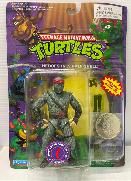 TMNT Movie Star Foot Soldier w/ Coin Playmates 1992 Teenage Mutant Ninja Turtles