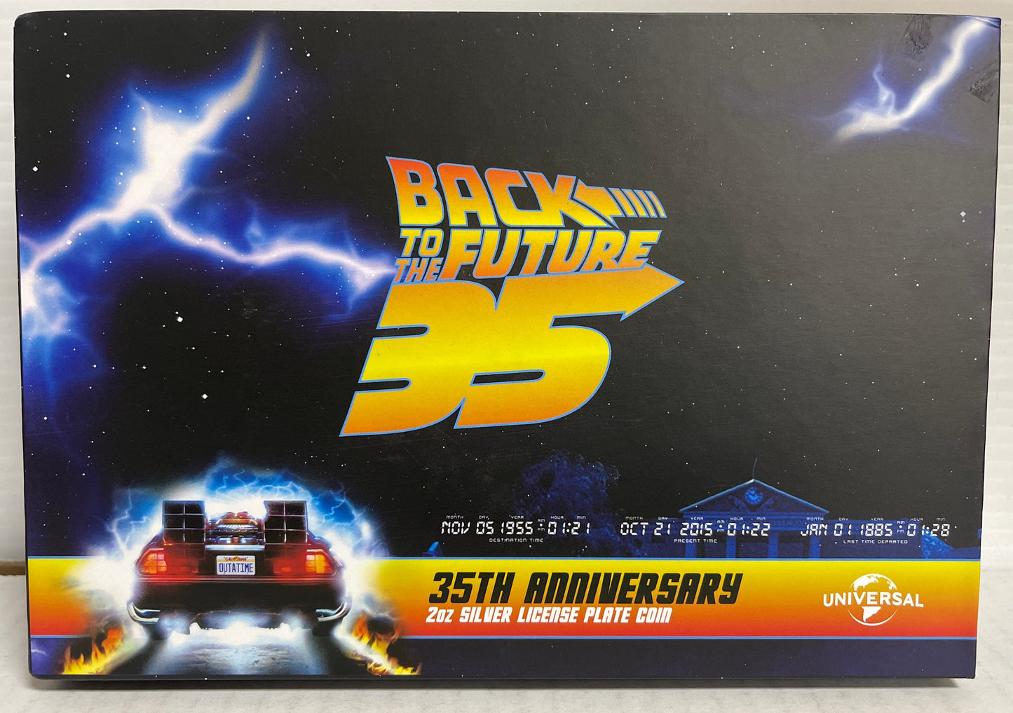 2020 Niue Back To The Future 35th Anniversary 2 Oz Silver License Plate Coin