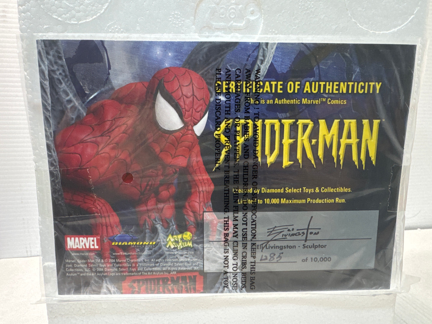Spiderman Bust Statue 2004 Art Asylum 1285/10,000
