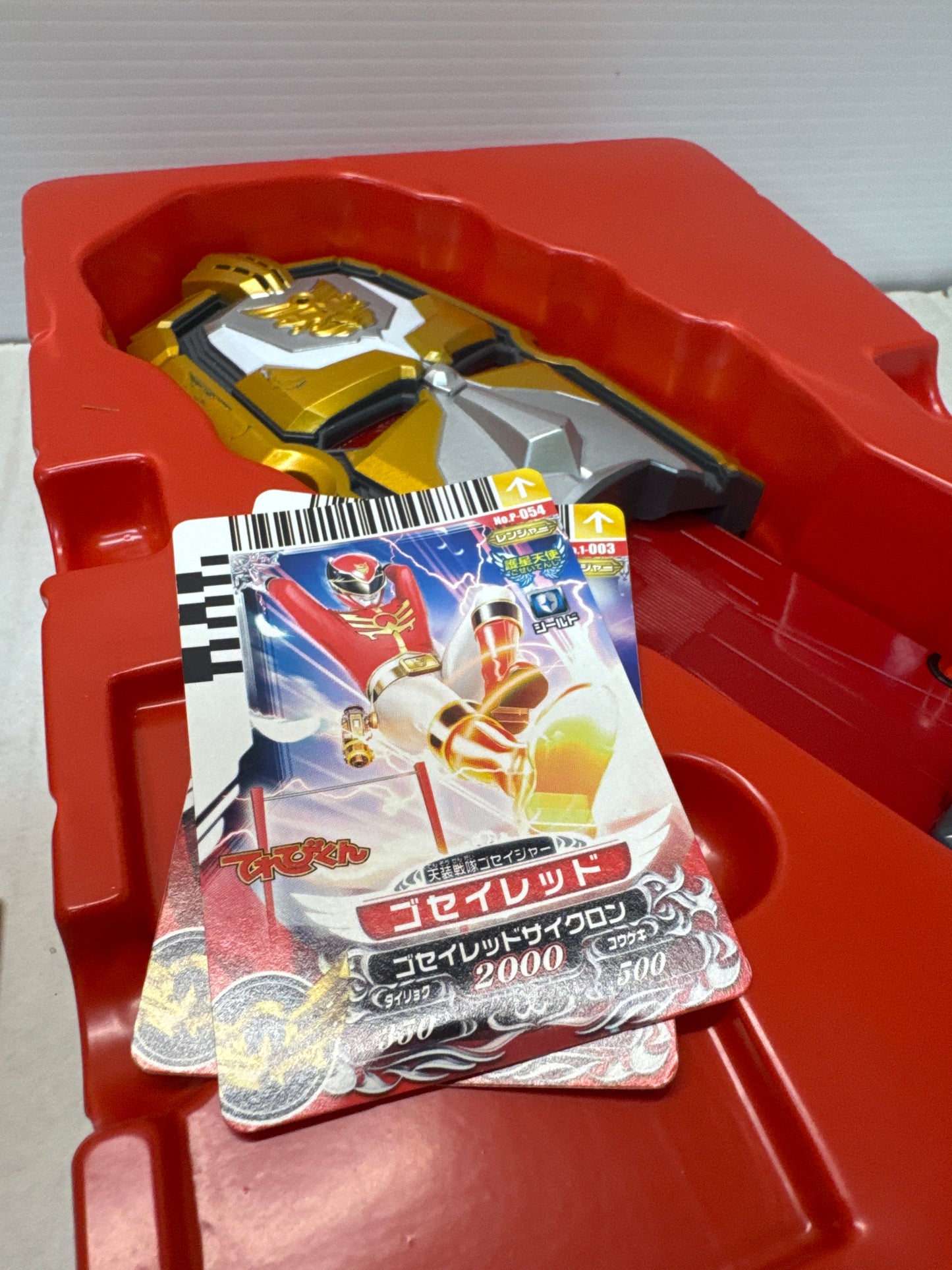 Bandai Tensou Sentai Goseiger Gosei Power Tensouder 2010 w/ 3 Cards Open Box