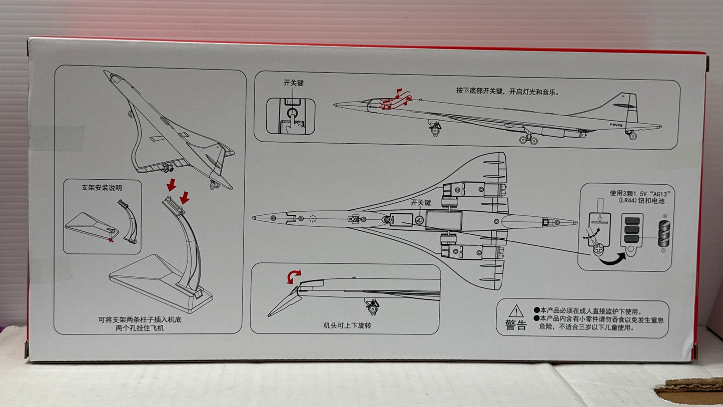 1:125 Scale Die-cast Concorde Airplane Model - British Airways Edition Open Box Complete