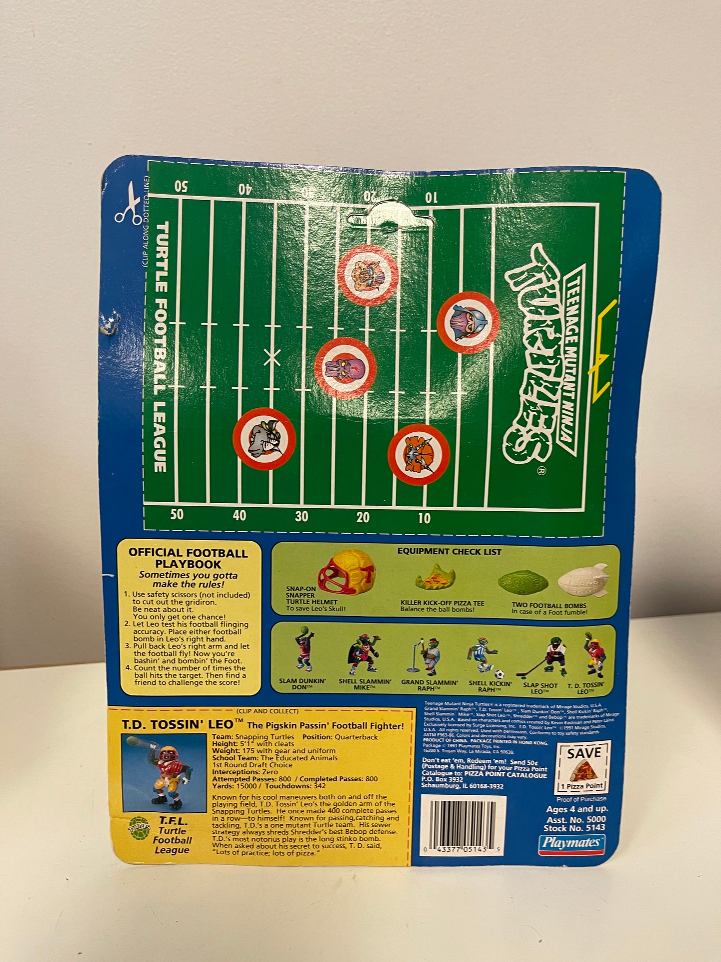 Teenage Mutant Ninja Turtles Sewer Sports All-stars T.D. Tossin' Leo 1991