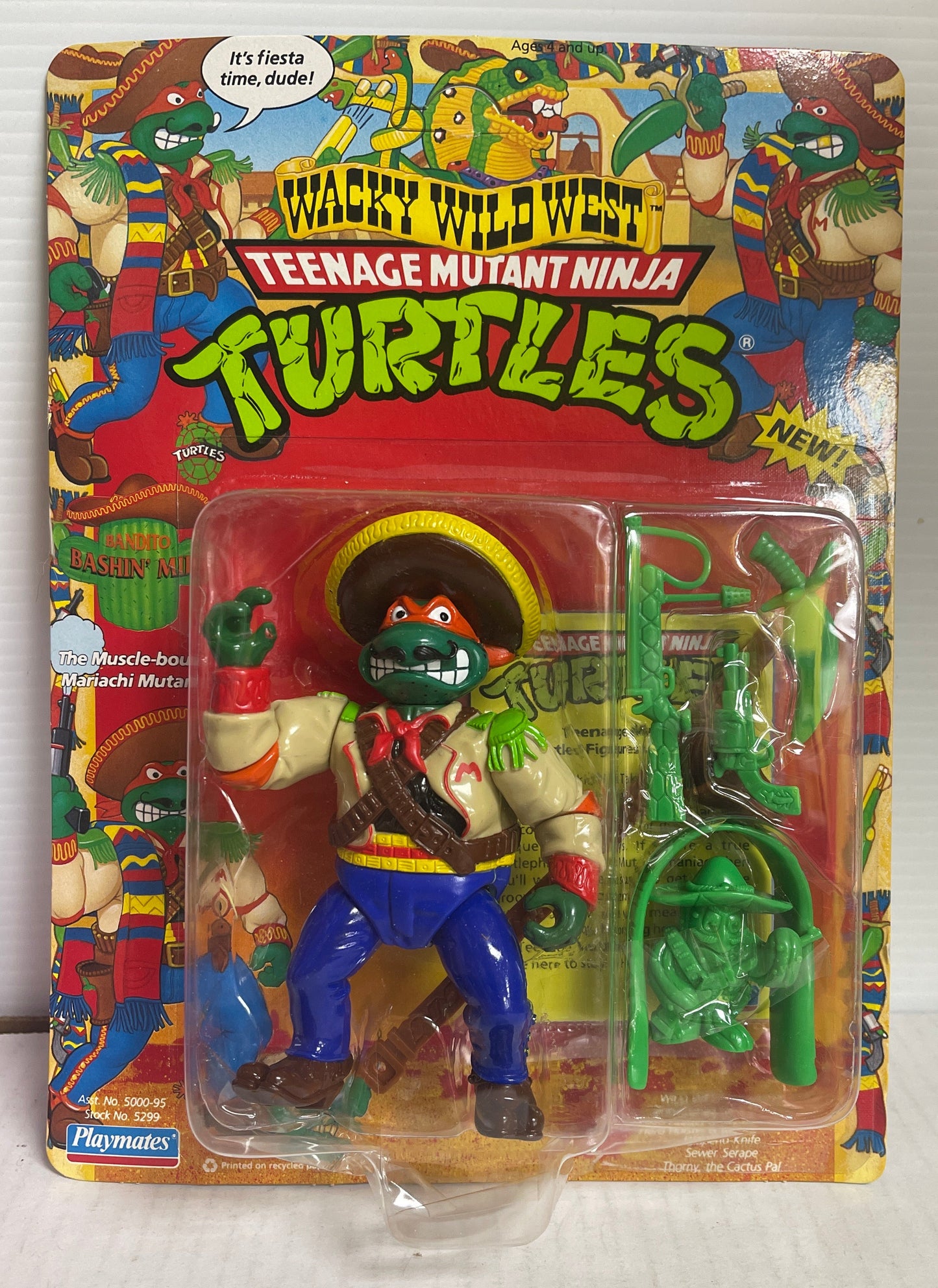 TMNT Bandito Bashin' Mike (Green Tooth) MOC 1992 Playmates