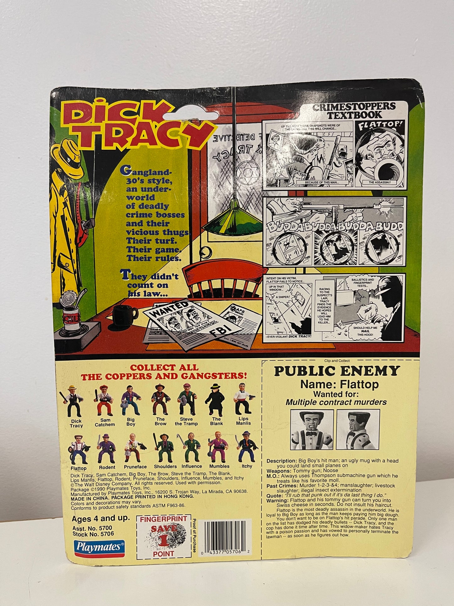 Dick Tracy Coppers and Gangsters Flattop 1990